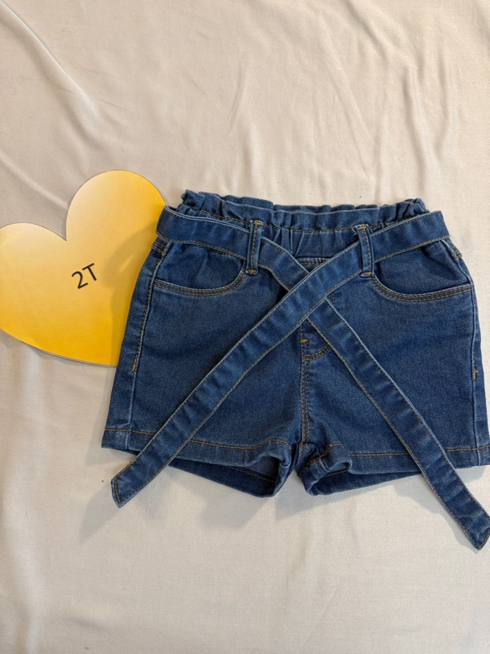 Babyhug Blue Denim Shorts with Belt